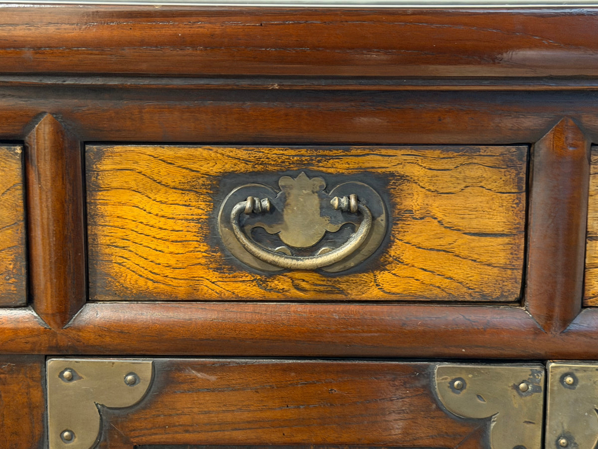 Antique Korean Jeonju Chest / Cabinet with Brass Hardware