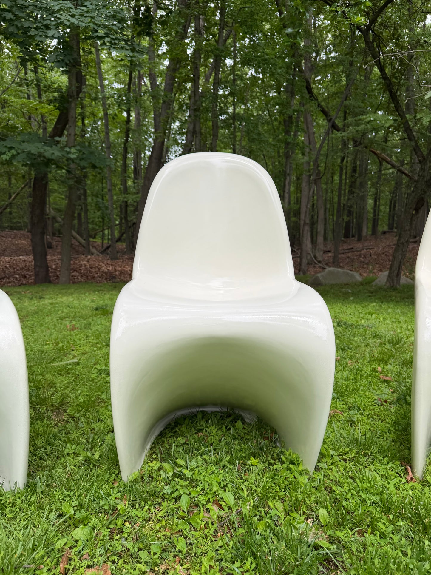 Set up of 3 Mid-Century Modern Panton-Style Sculptural Chairs | Indoor / Outdoor