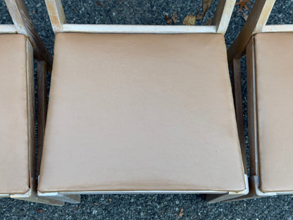 Set of 4 1950s Lee Furniture MCM Limed Oak Dining Chairs