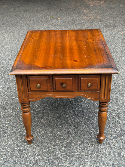 Pair of Solid Wood Apothecary End Tables w/ Patina