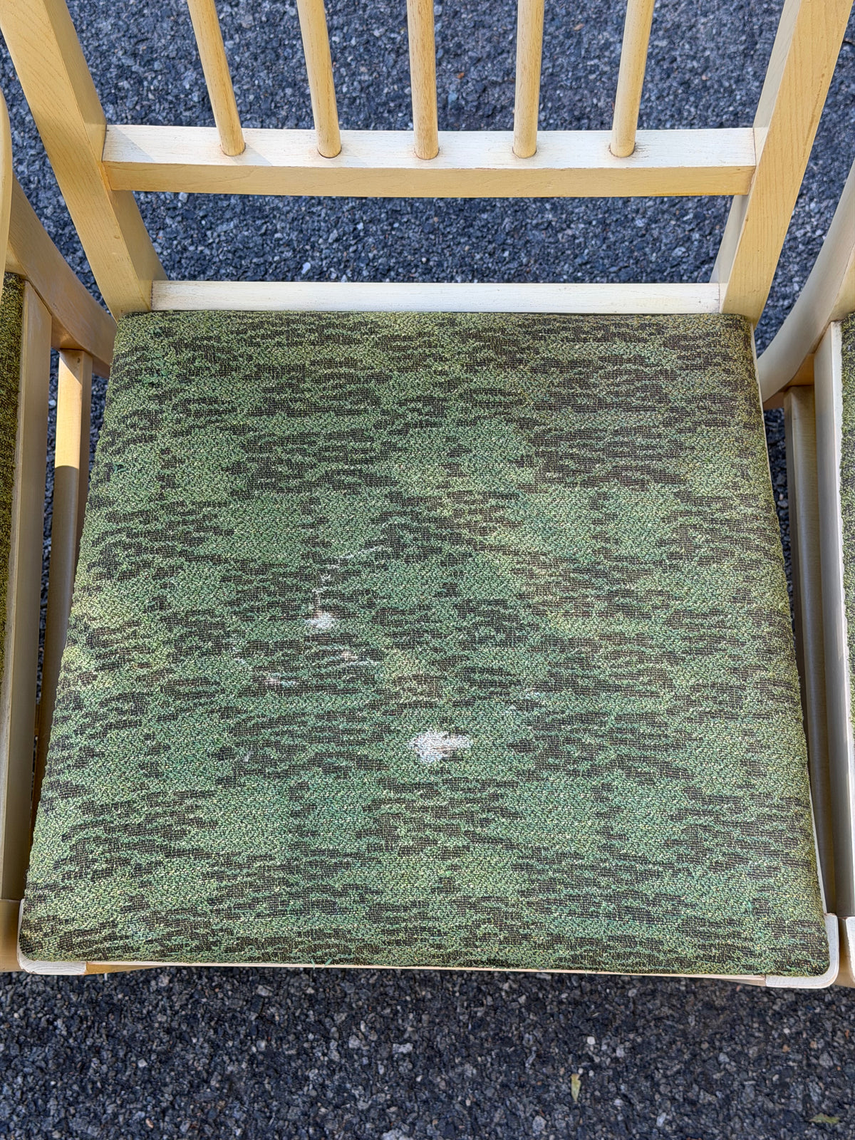 Set of 4 Broyhill 1950s Mid-Century Modern Blonde and Green Dining Chairs