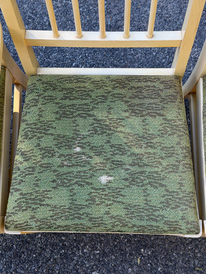 Set of 4 Broyhill 1950s Mid-Century Modern Blonde and Green Dining Chairs