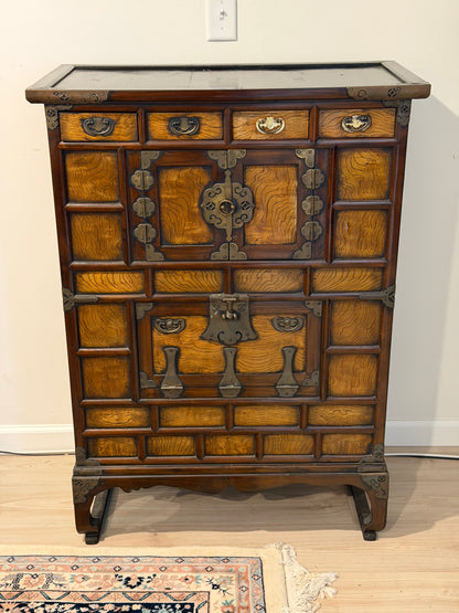 Antique Korean Jeonju Chest / Cabinet with Brass Hardware
