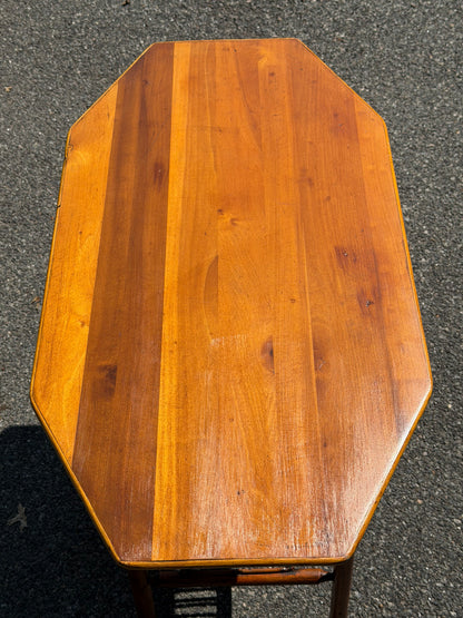 Antique Bamboo-Style Wood Console Table in a Tortoise Finish