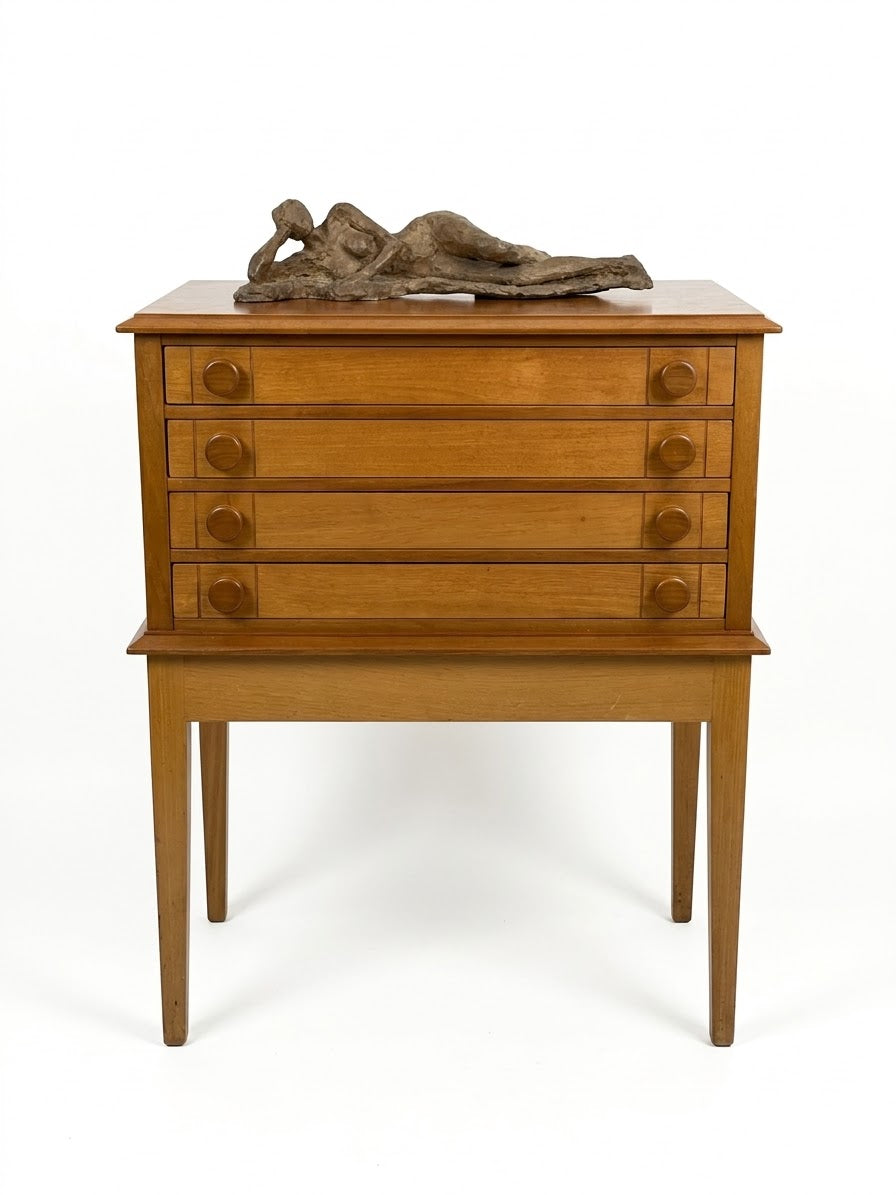 MCM Minimalist Solid Wood 4-Drawer Accent Chest