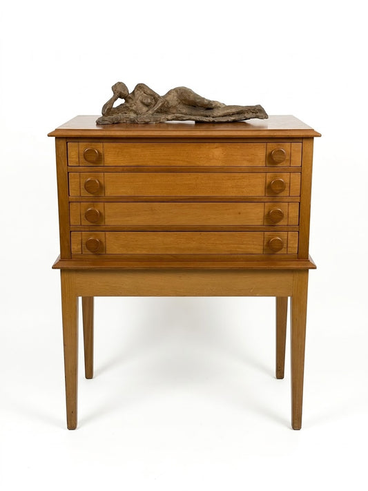 MCM Minimalist Solid Wood 4-Drawer Accent Chest