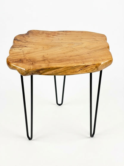 Live Edge Solid Wood Slab Side Table