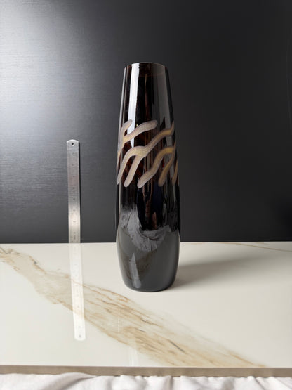 The Mid-Century Amber Swirl Vase