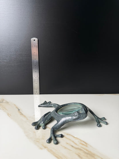 The Patinated Frog Desk Magnified