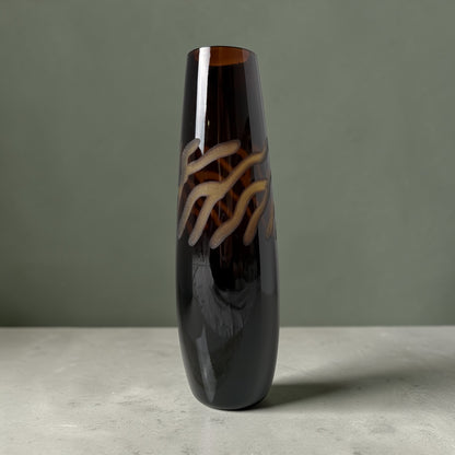 The Mid-Century Amber Swirl Vase