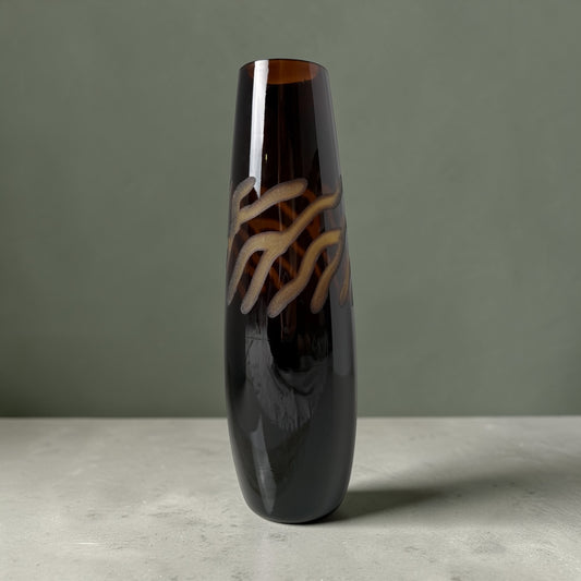 The Mid-Century Amber Swirl Vase