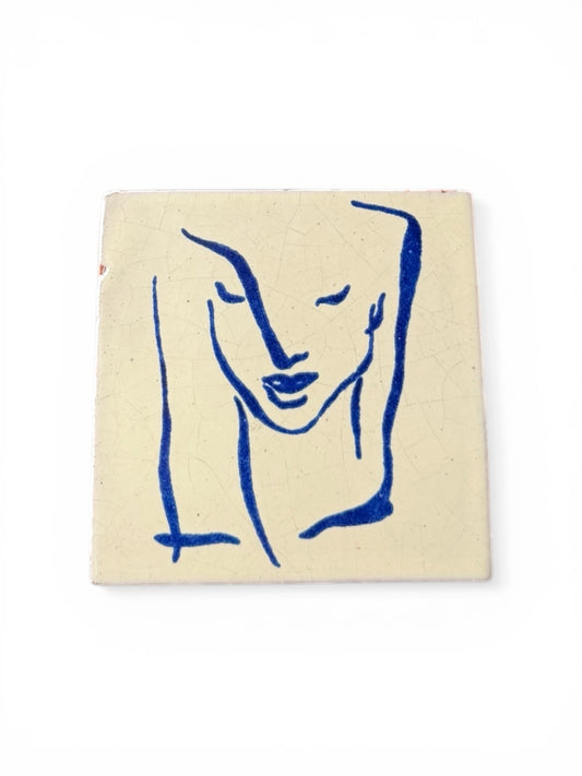 The Minimalist Blue Line-Art Tile